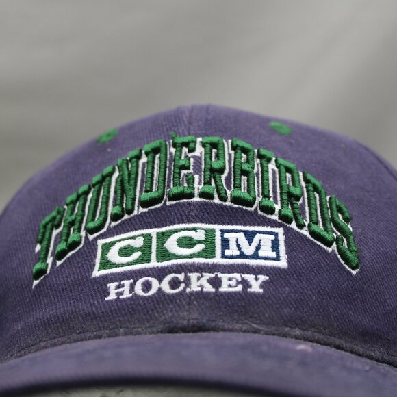 Seattle Thunderbirds Hat (VTG) - CCM Hockey Arch Script - Adult Strapback - Picture 2 of 9